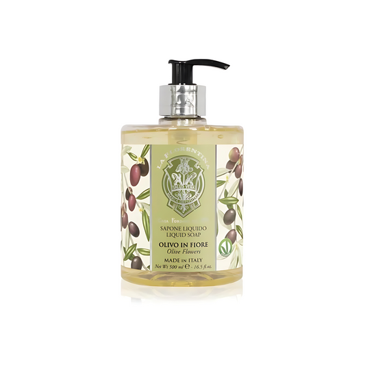 Flytande handtvål Liquid Soap Olive Flowers, La Florentina Oliv 500ml