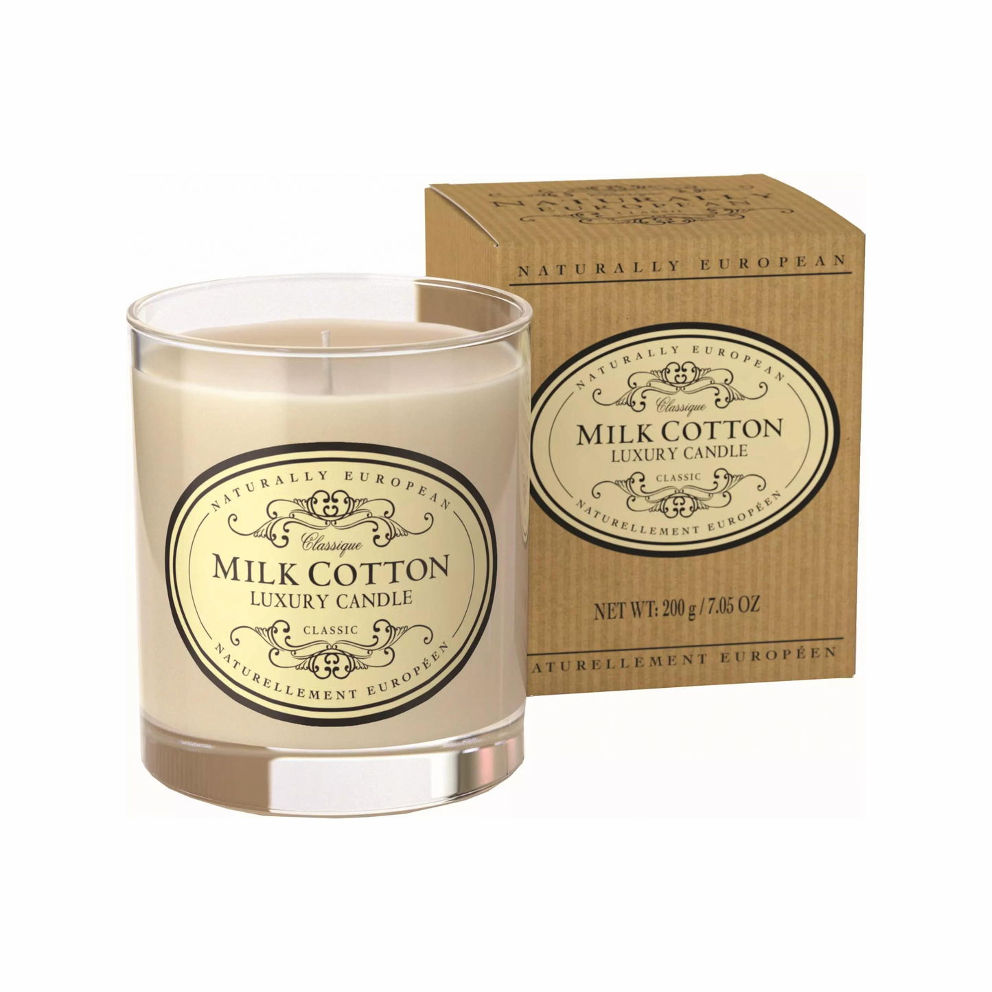 Luxury Candle Doftljus ”Milk Cotton” Naturally European, 200g